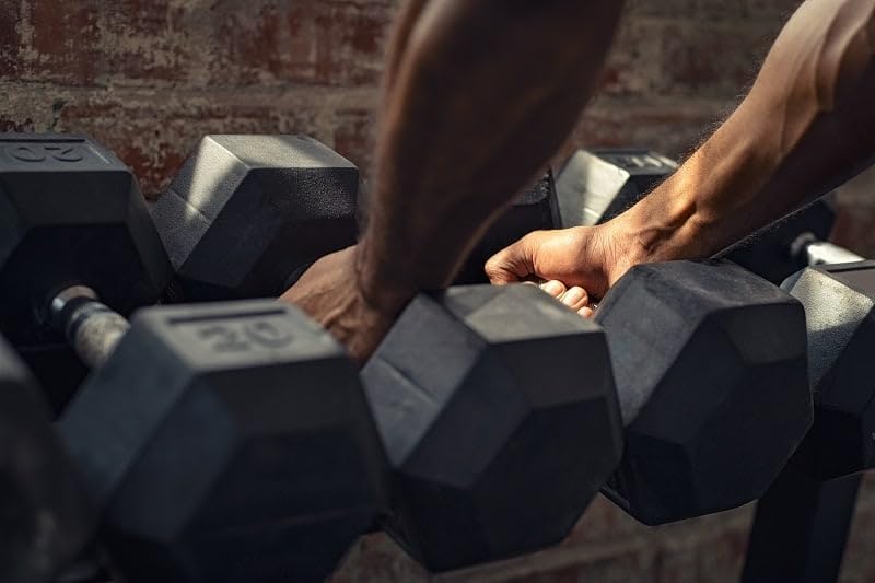 Rubber Coated Hex Dumbbell (15 LBS)