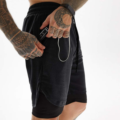 Men'S 2 in 1 Workout Running Shorts 7 Inch Lightweight Athletic Gym Shorts with Compression Liner