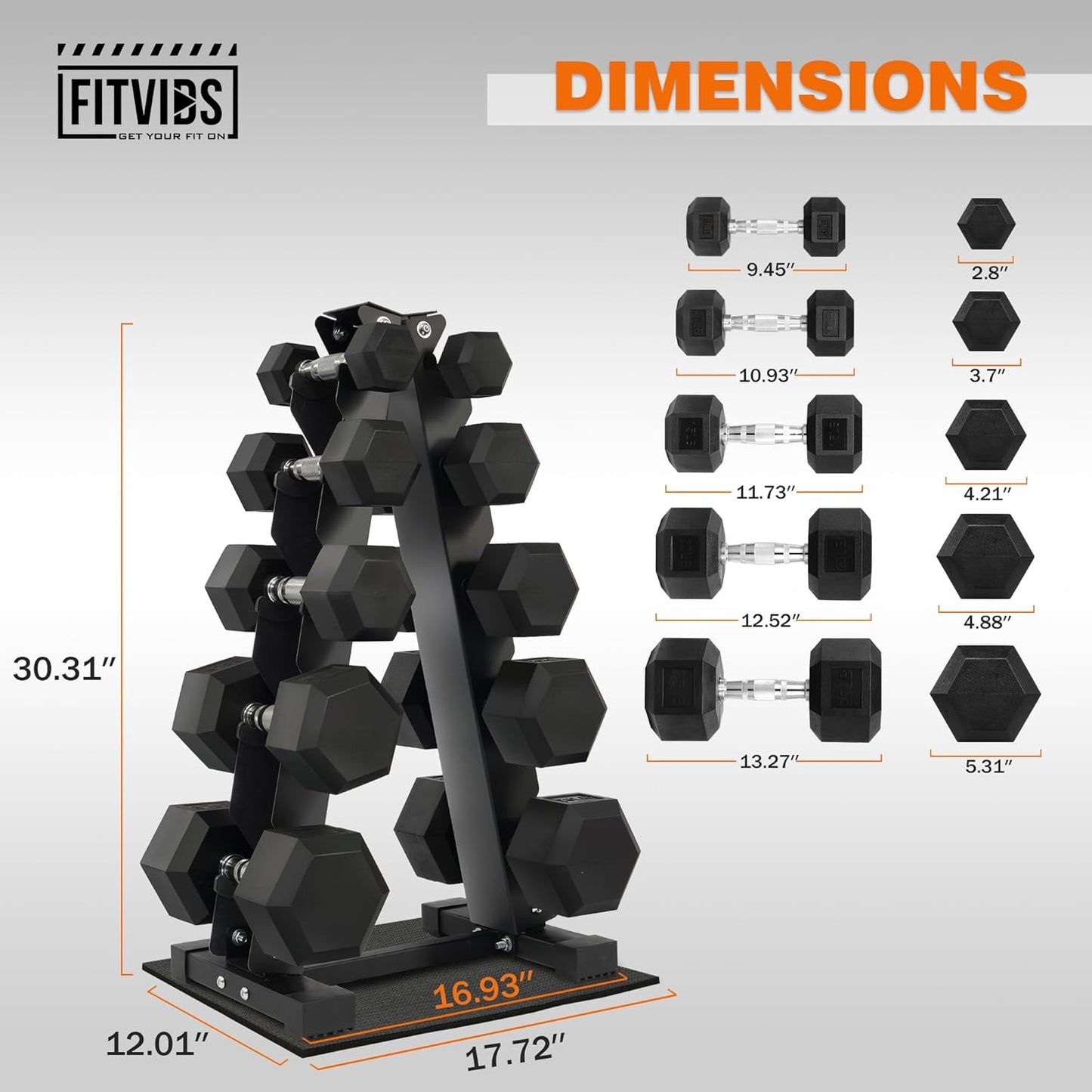 Rubber Coated Hex Dumbbell Set with Storage Rack, 150 LBS Hand Weight Set with Anti-Slip Grip for Home Gym