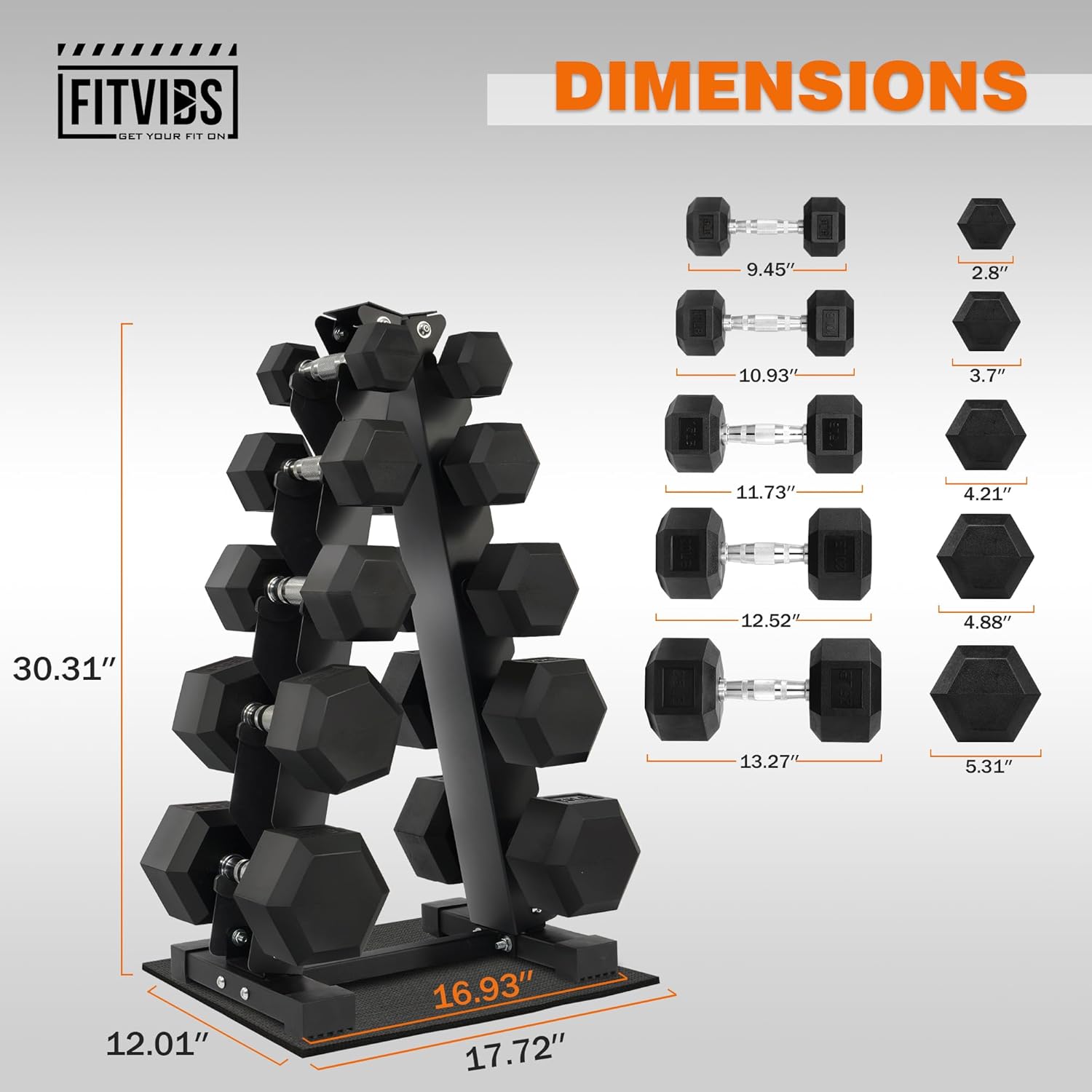 Rubber Coated Hex Dumbbell Set with Storage Rack, 150 LBS Hand Weight Set with Anti-Slip Grip for Home Gym