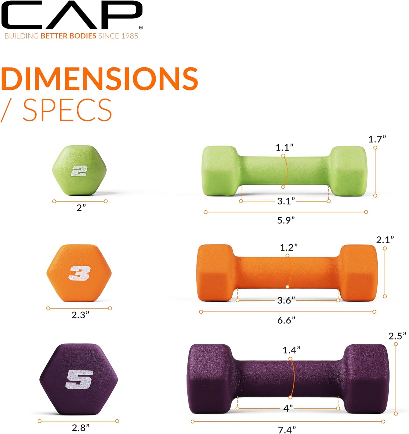20 LB Set of Neoprene Dumbbells with Rack | 2, 3, 5 LB Pairs