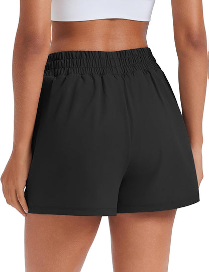 Elevate Your Workout with Women's 2-in-1 High Waisted Running Shorts - Quick Dry, 3" Athletic Shorts Featuring 4 Convenient Pockets
