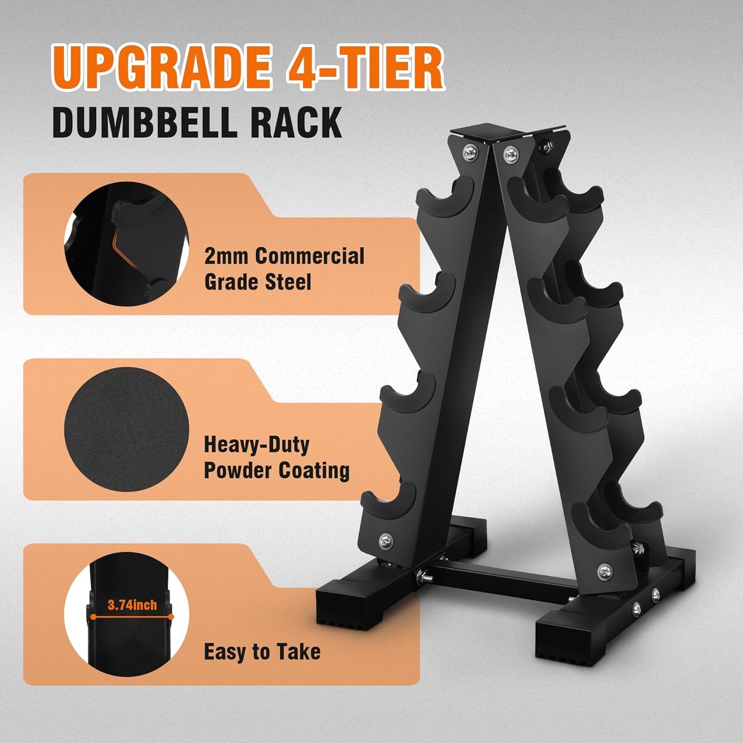 Rubber Coated Hex Dumbbell Set with Storage Rack, 100 LBS Hand Weight Set with Anti-Slip Grip for Home Gym
