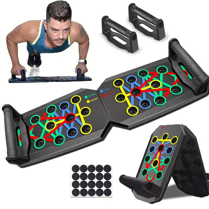 Portable Multifunctional Push-Up Board Set with Handles Foldable Fitness Equipment for Chest Abdomen Arms and Back Training