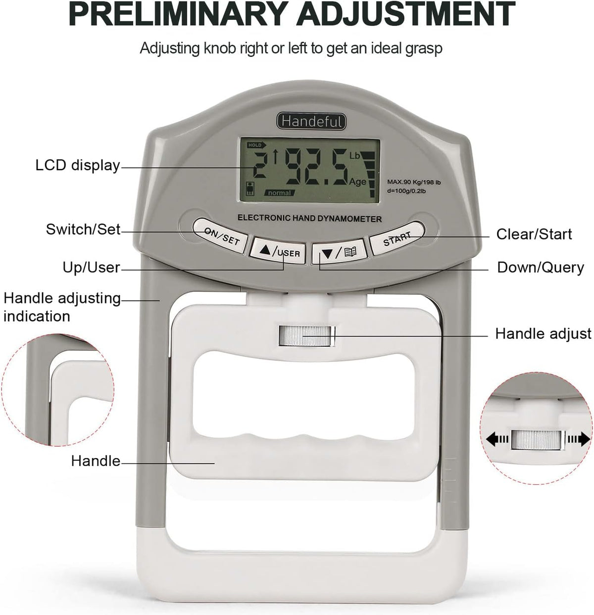 Enhance Your Grip Strength with Our Electronic Hand Grip Dynamometer - Perfect for Sports, Home, and School Use!